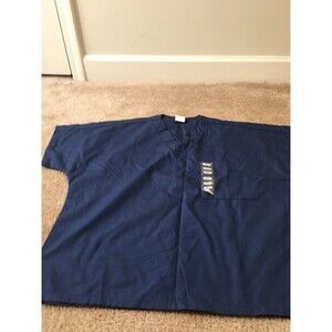 Cherokee Adult Blue Scrub UNIFORM Top Short Sleeve Nurse Medical Size XS